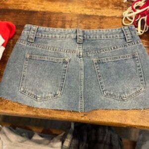 Micro Mini Denim Skirt - Size S